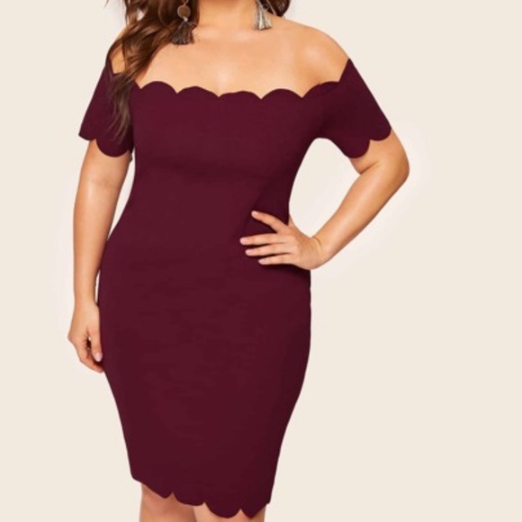 SHEIN Dresses & Skirts - SHEIN Scalloped Red Dress